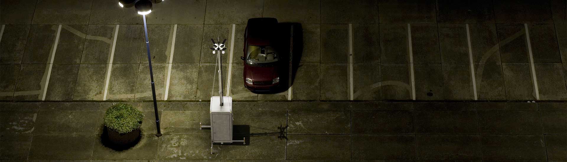 Sicurezza dei parcheggi con torri di sorveglianza mobili